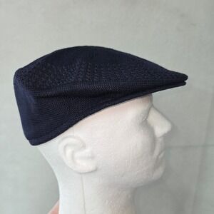 Bruno Capelo Mesh Ivy Cap Mens XL Navy Blue Vented Tropic Flat Cap Breathable